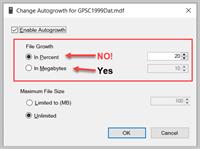 DB Autogrowth settings DB Autogrowth settings