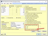 PM Setup window PM Setup window