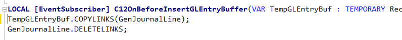 EventSubscription Codeunit 12 OnBeforeInsertGLEntryBuffer